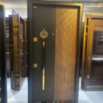 باب تركى ماركة سيليكا أسمر وخشبي ليزر نصفين طول مقبض جولد مقاس 1 م New Edition