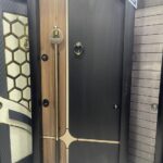 باب تركى مستورد ضمان هاوز ستور أسمر ف خشبي علامة + جولد 4 كالون مقاس 1 م Hetal Edition