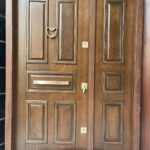 باب تركى ماركة ديمونت خشب بارز 5 حشوة مستطيلات عدد 4 كالون مقاس 150 سم