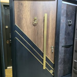 باب تركى ماركة ديمونت أسمر ف خشبي جولد مايل زاوية سنتر لوك كالى 5 كالون مقاس 1م New Edition