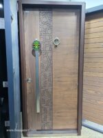 ⁦باب تركى ماركة سيليكا بنى قشرة طبيعى جوز ترك فاتح تصميم أسلامى سنتر لوك كالى  مقاس 1 م New Edition⁩ - الصورة ⁦7⁩