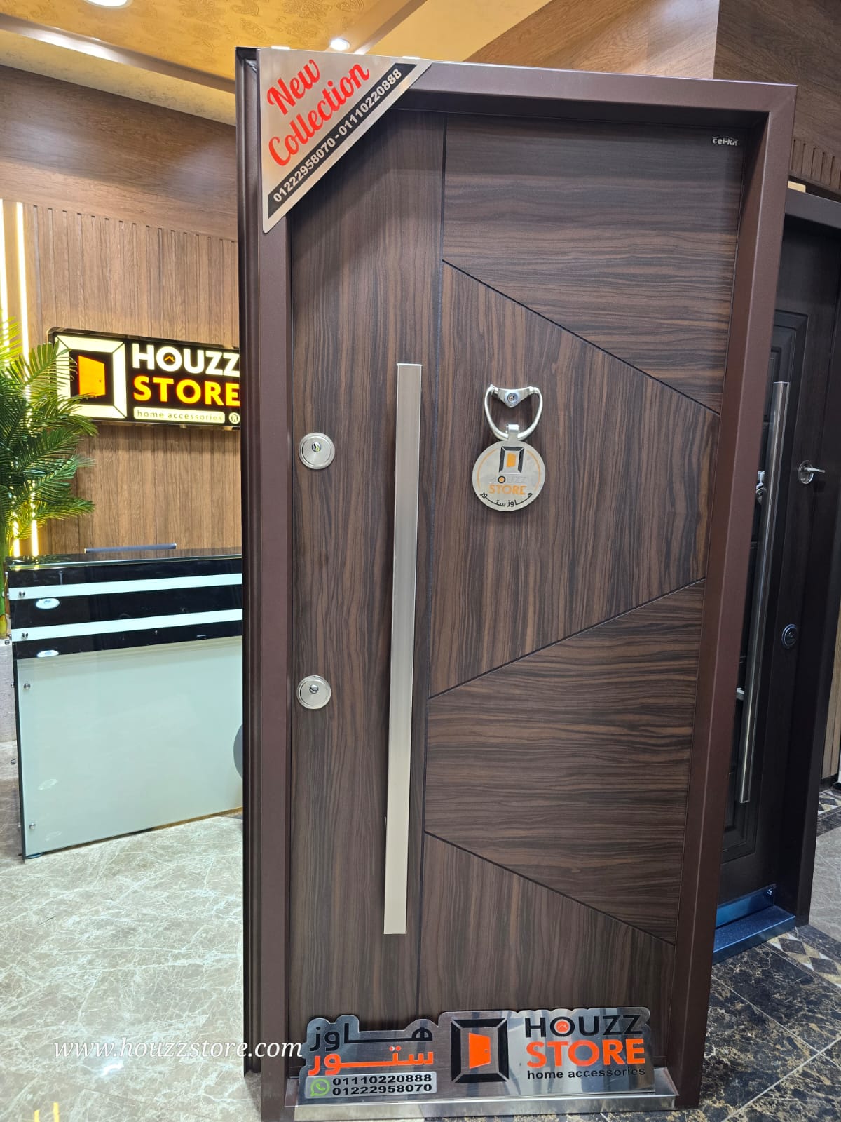 باب تركى ماركة سيليكا الأورجينال بنى سادة معين قشرة لامينوكس مشبح تصميم أسلامى سنتر لوك كالى مقاس 1 م – New Edition
