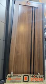 ⁦باب غرفة تركى مستورد حلق أكريليك - بنى 2 شريط أسمر تصميم أوكرانى متميز أورجينال pvc مزود بمسامير تجميع بختم صناعة تركية⁩ - الصورة ⁦3⁩
